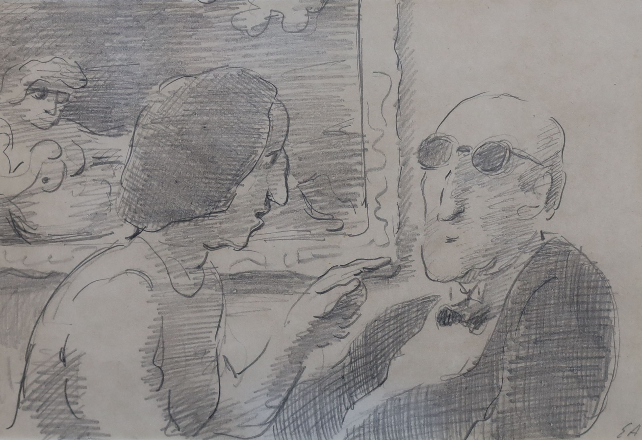Edward Ardizzone R.A. (1900-1979), 'Argument', pencil on paper, 16 x 23.5cm